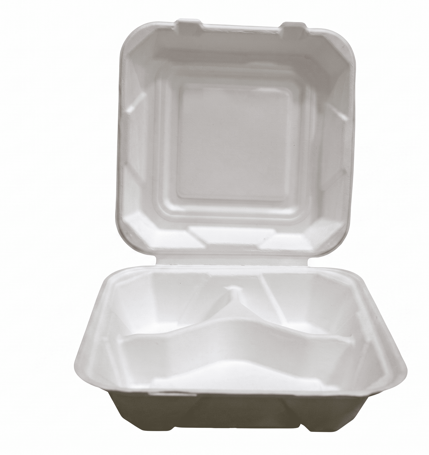 8" 3-Compartment Clamshell 1