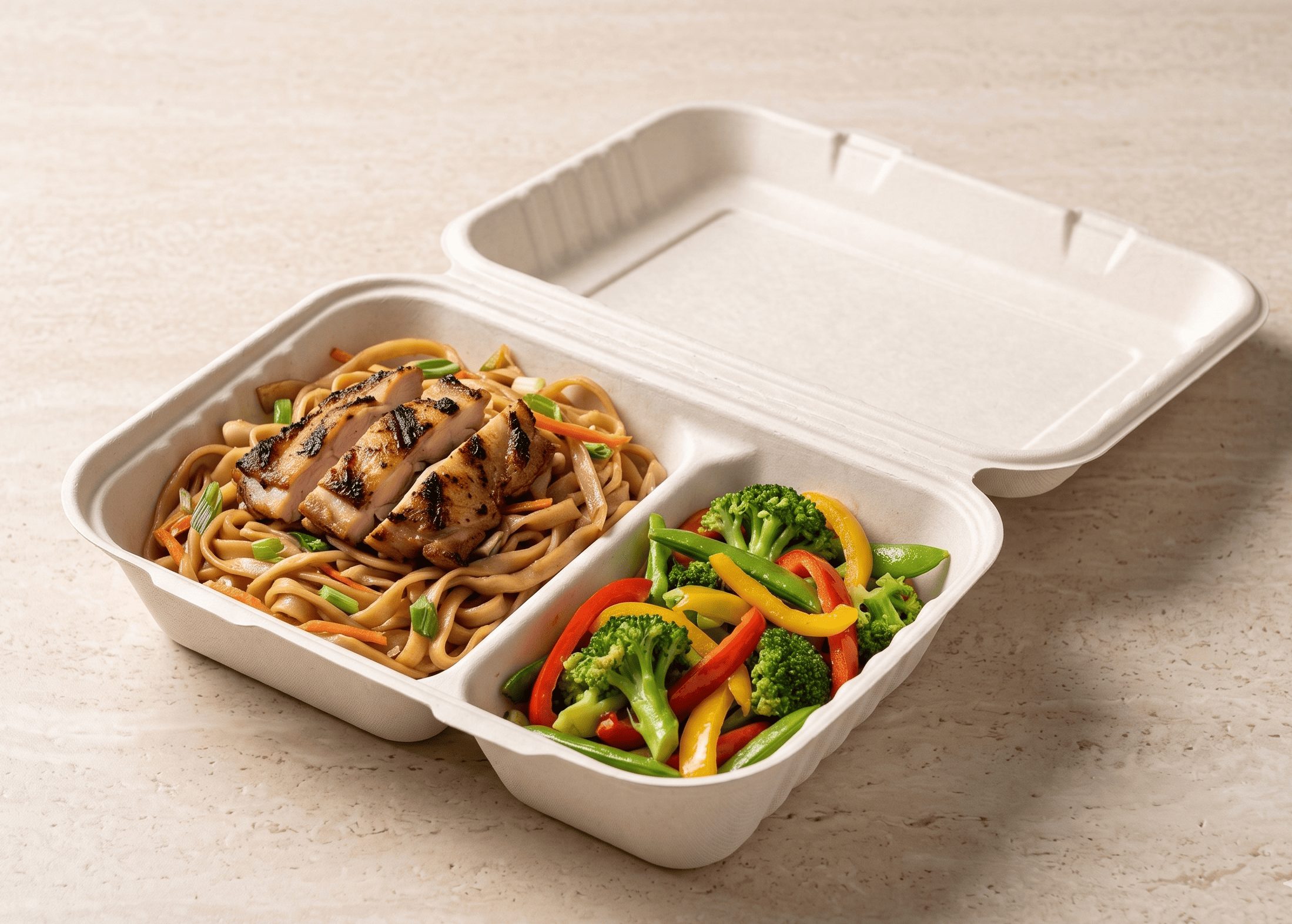 10"x 6" 2-Compartment Clamshell 2